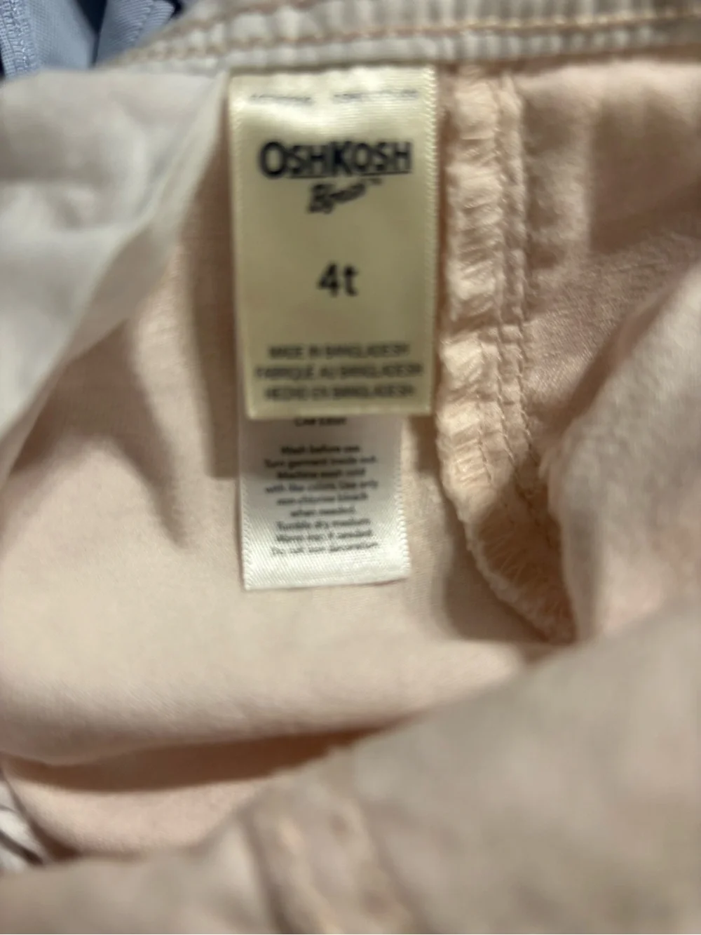 OshKosh B'gosh Light Pink Heart Bib Overalls 4T
